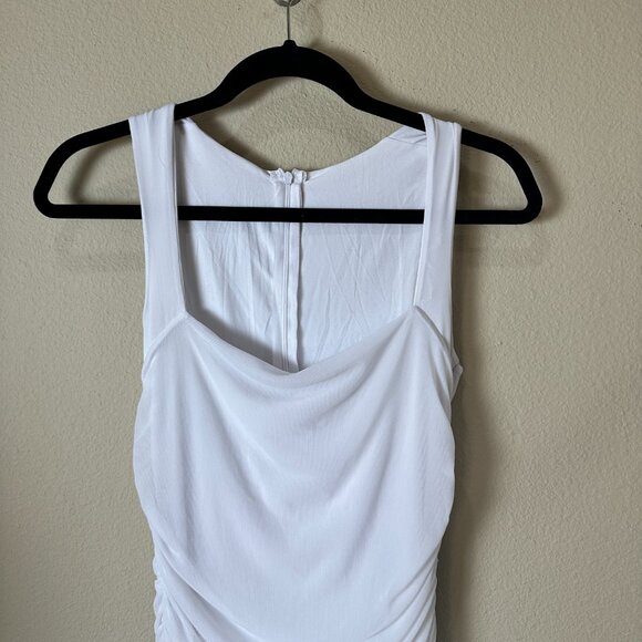 Boriflors Ruched Bodycon Midi Dress Size Medium White - Picture 4 of 11